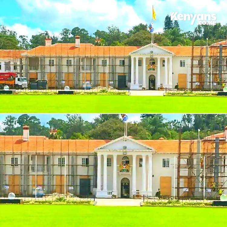 DYare35's tweet photo. A glimpse of ongoing Ksh900 million renovations at State House, Nairobi

@MckennaMK  is this necessary 
@amenya_nelson @C_NyaKundiH https://t.co/zUBj5FzWmJ