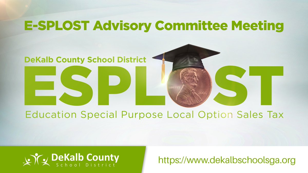 REMINDER! The June 2024 E-SPLOST Advisory Committee Meeting will be held TODAY, Wednesday, June 26 at 6 p.m. To watch the committee's meeting, visit bit.ly/E-SPLOST-2024.