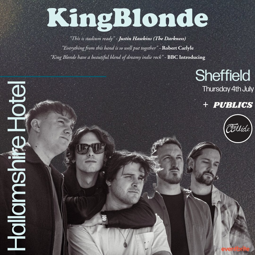 After Justin Hawkins played 'Life of Esty' to his sold out Sheffield City Hall audience, we've been searching to find a Sheffield venue to play and we couldn't be more excited to be doing it with two up-and-coming bands. 

🎫 eventbrite.com/e/king-blonde-…