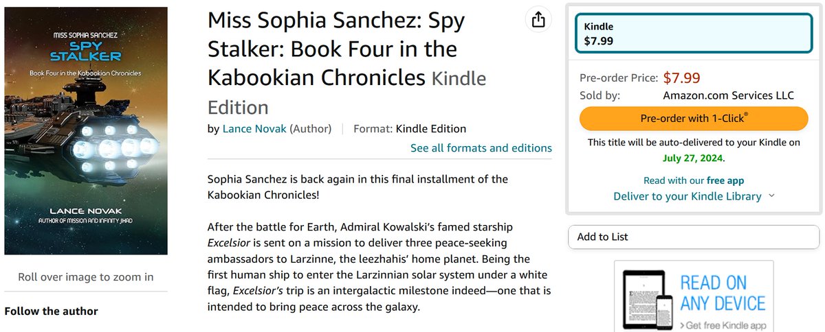 Miss Sophia Sanchez: Spy Stalker is now available for pre-order as an ebook! Paperback will be available next month. Please see the synopsis on my website:

sites.google.com/view/lancenova…

<a href="/amazonbooks/">Amazon Books</a> <a href="/AmazonKindle/">Kindle</a> <a href="/BNBuzz/">Barnes & Noble</a> <a href="/Waterstones/">Waterstones</a> <a href="/Dymocksbooks/">@dymocksbooks</a> <a href="/BNNashua/">Barnes & Noble</a> #newbook #bookseries