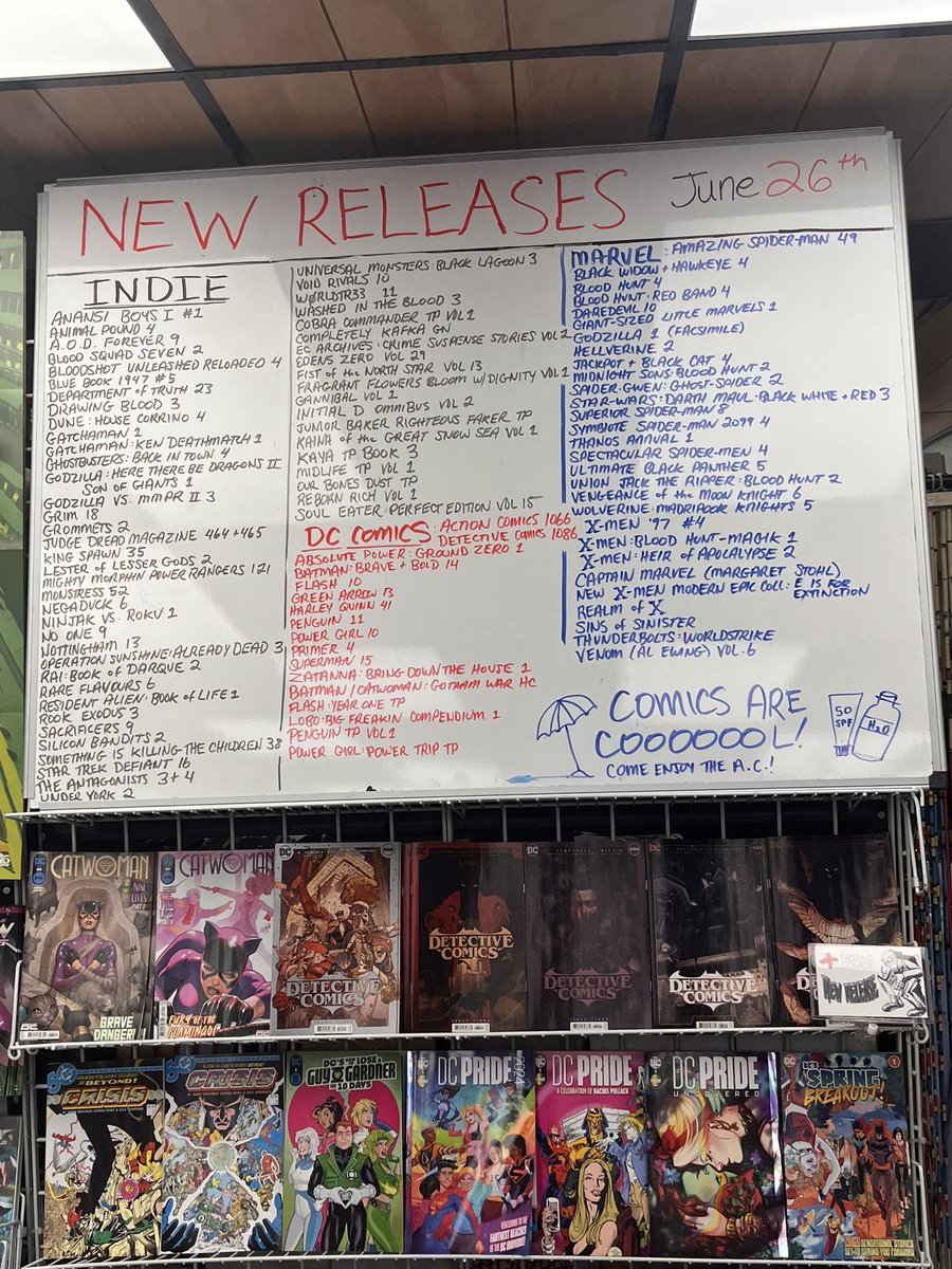 FIRSTAIDCOMICS's tweet image. New releases to keep you cool on this warm day.