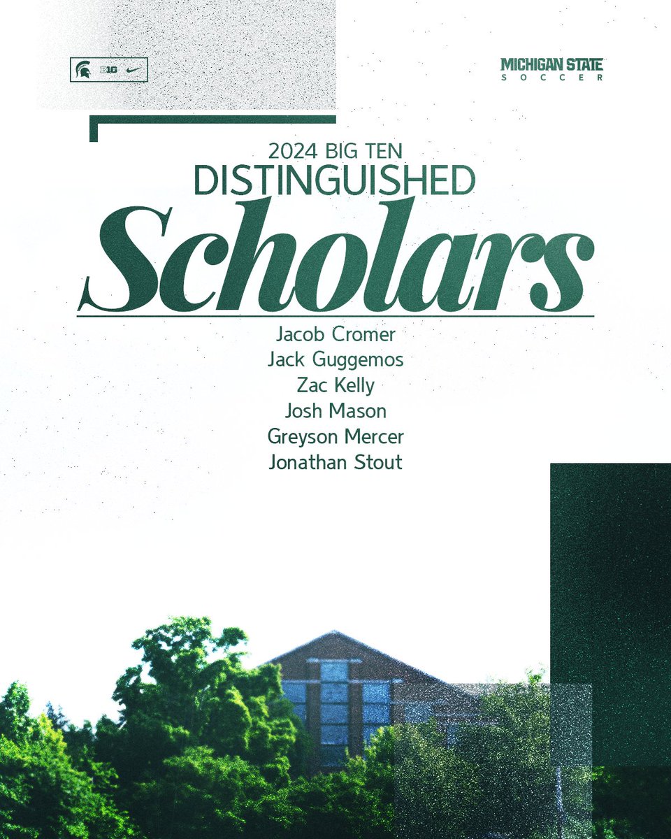 Congratulations to our 2024 Big Ten Distinguished Scholars ! ⚽📚

#GoGreen | #SmartSpartans