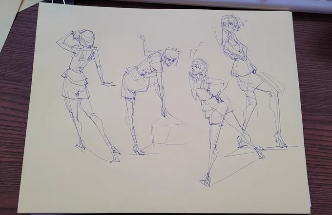 Life drawing sketches from today - Gesdraw on youtube