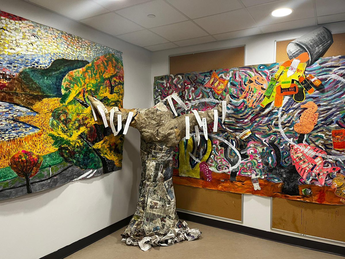 rood_arts's tweet photo. An eco art exhibition to round off the term - what talented pupils and staff we have! #sustainableart https://t.co/YDJX3VMuW0