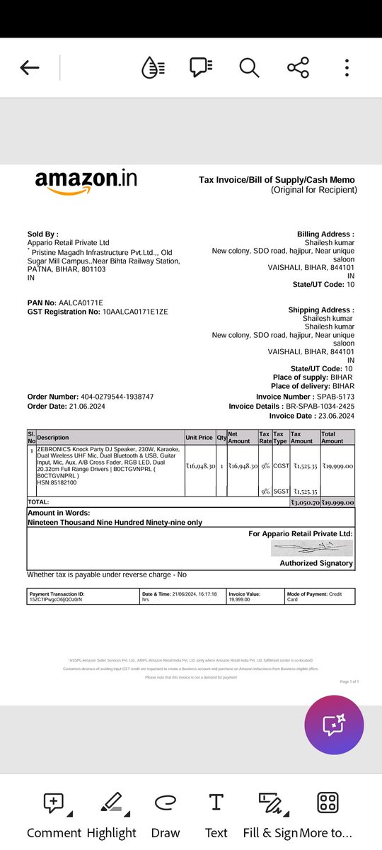 shail2702's tweet photo. I bought zebronics party speaker. Damaged speaker is delivered to me. Return/ pickup is cancelled by delivery partner without my consent. What to do next. @amazonIN https://t.co/lR8EsMtzvq
