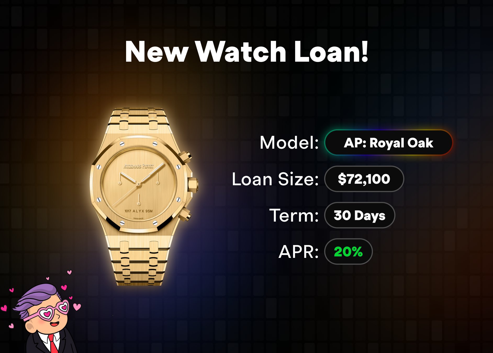 metastreet on X We recently expanded into the RWA world with watchesio This owner just borrowed 72 100 against a solid gold Audemars Piguet Royal Oak Grow your ETH bag by