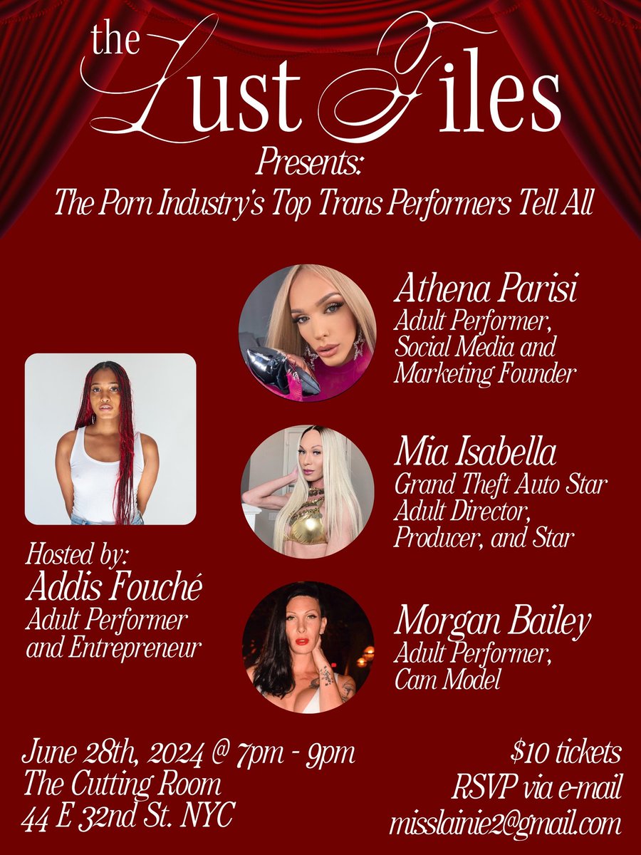 misslainie's tweet photo. Coming up today at 3pm ET/12noon PT it's gorgeous trans star @parisibaby live on @CompoundAmerica @geno_bisconte #InHotWater talking about #TheLustFiles at @CuttingRoomNYC this Friday! #Pride2024 #transisbeautiful https://t.co/MUQbcl7pyo