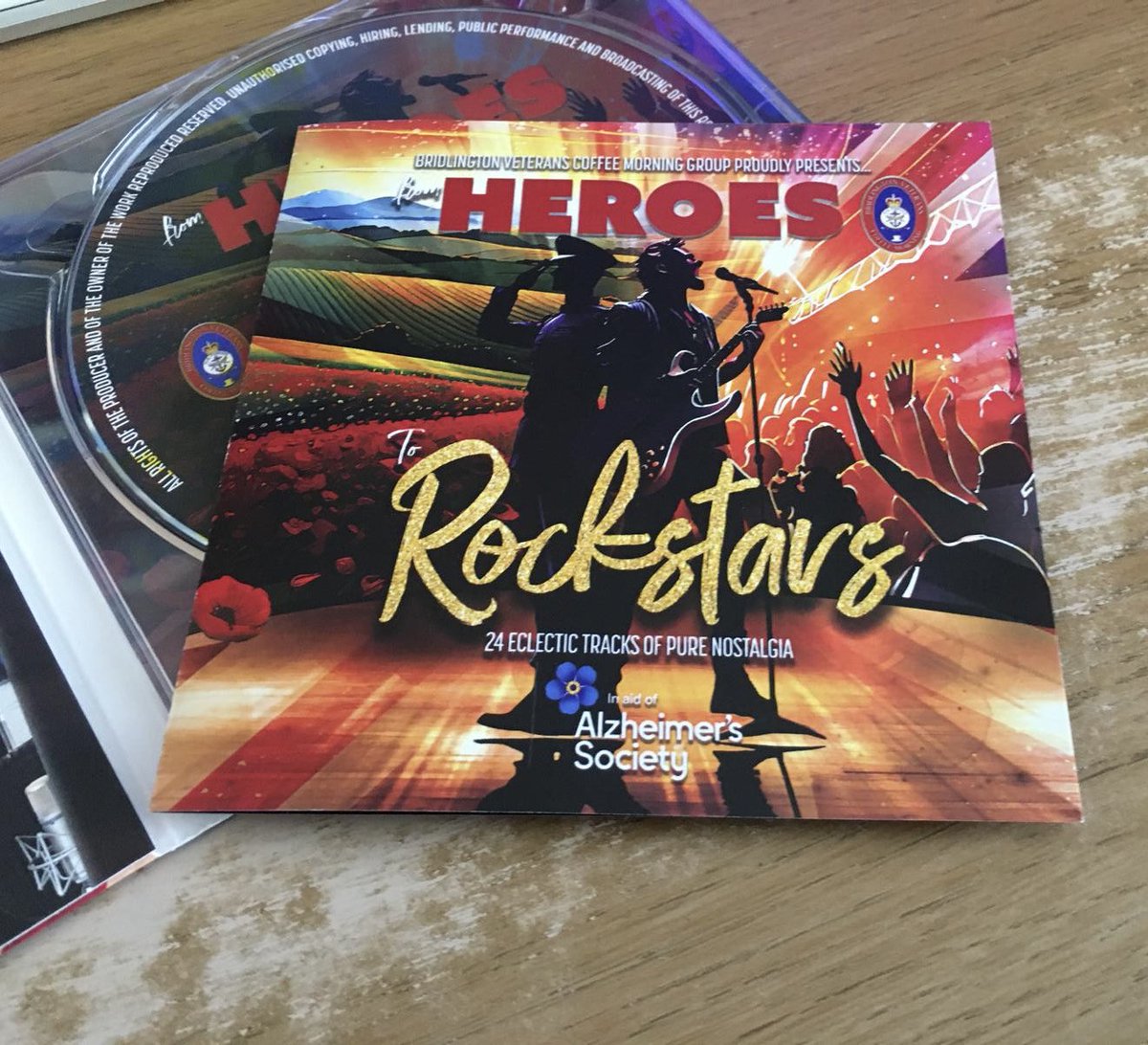 brid_veterans's tweet photo. @GemsDawson following our successful "Privates on Parade" Calendar which raised almost £9,000 for #ParkinsonsUK Bridlington veterans proudly present "From Heroes to Rockstars" 24 track covers CD in aid of #Alzheimerssociety see https://t.co/ly2Gagb28p for info https://t.co/UBN723m3g2