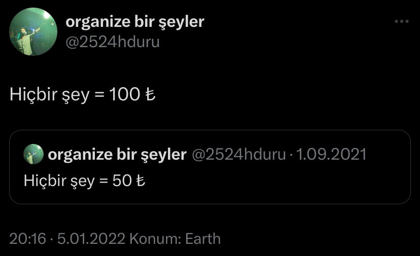 2524hduru's tweet photo. Hiçbir şey = 200 ₺ https://t.co/TOrJunR2gP