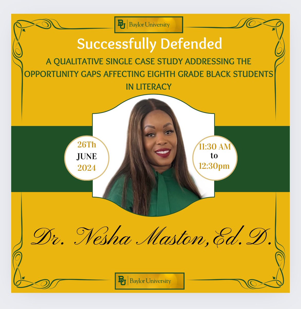 Dr. Nesha Maston (@neshamaston) on Twitter photo I’m FinishEdD!!
Grateful!
Thankful!
Blessed!
<a href="/TeamDallasISD/">Team Dallas ISD</a> <a href="/TheGriffins22/">Home of the Griffins</a> <a href="/SBarrios_DISD/">Dr. Sandra Barrios-Rojas, Executive Director</a> <a href="/RyanZysk/">Ryan Zysk</a> <a href="/DallasISDSupt/">Dr. Stephanie S. Elizalde</a> <a href="/LEAD_DallasISD/">LEAD DallasISD</a> I’m FinishEdD!!
Grateful!
Thankful!
Blessed!
<a href="/TeamDallasISD/">Team Dallas ISD</a> <a href="/TheGriffins22/">Home of the Griffins</a> <a href="/SBarrios_DISD/">Dr. Sandra Barrios-Rojas, Executive Director</a> <a href="/RyanZysk/">Ryan Zysk</a> <a href="/DallasISDSupt/">Dr. Stephanie S. Elizalde</a> <a href="/LEAD_DallasISD/">LEAD DallasISD</a>