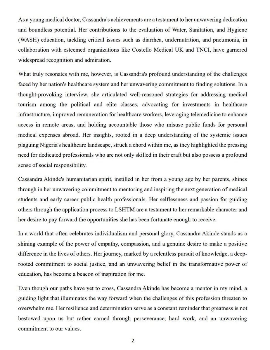 AkindeCassandra's tweet image. Now I know that people are really watching me and my work 🥹 Thank you very much, Sekinat, for choosing to write about me and how my professional journey has inspired you 🩷
I am truly blessed 🙏🏿💜😍

#GratefulHeart #Grateful #WomeninGlobalHealth #Inspiration #essaywriting