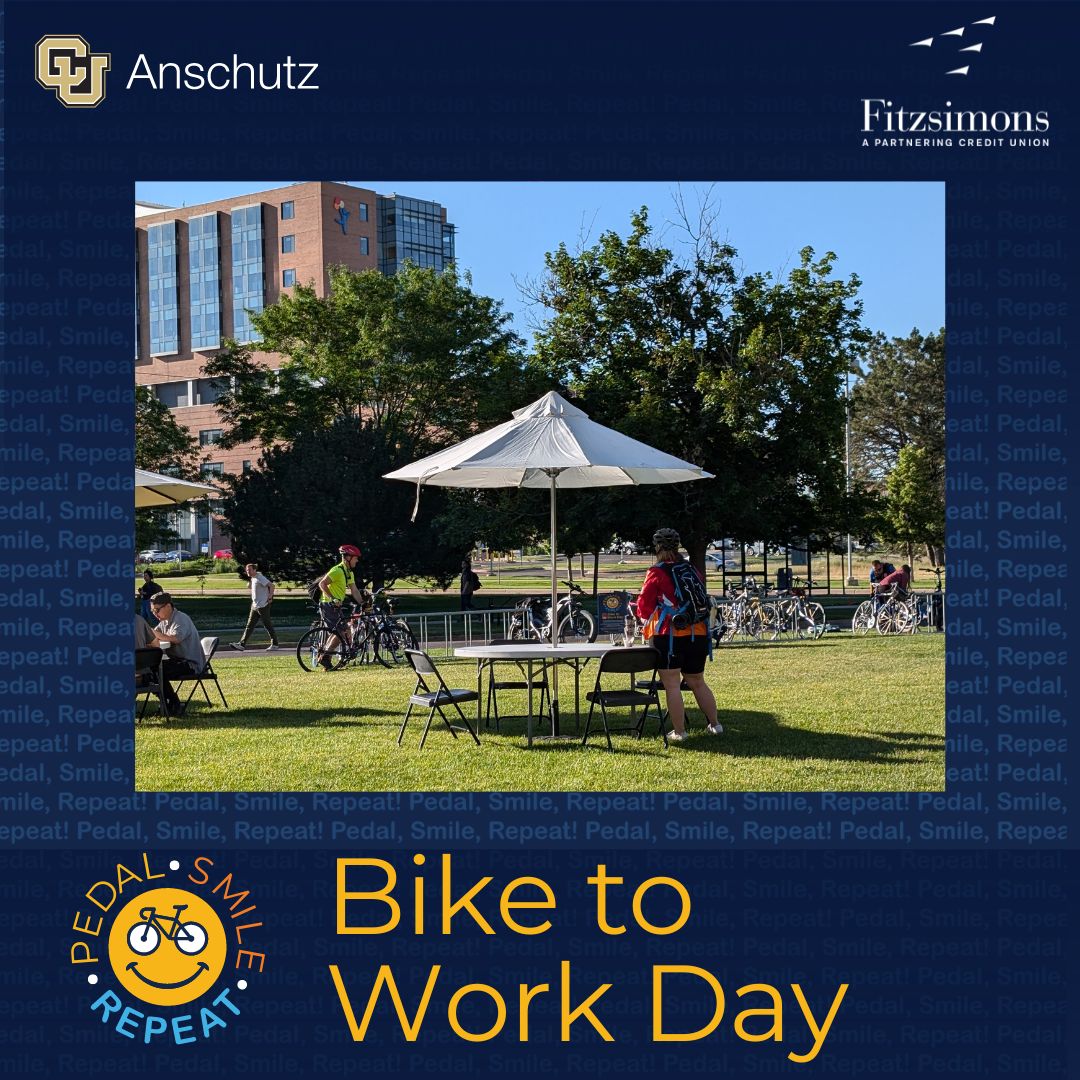 FitzsimonsCU's tweet image. A big shoutout to all the cyclists who took part in the Bike to Work Day and visited our booth at the CU Anschutz Campus breakfast station.  Thanks to all participants and supporters who are helping improve air quality, lower greenhouse gas emissions, and ease traffic congestion.
