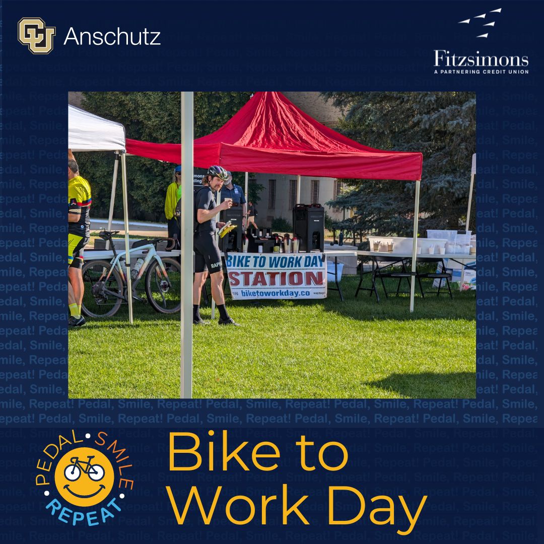 FitzsimonsCU's tweet image. A big shoutout to all the cyclists who took part in the Bike to Work Day and visited our booth at the CU Anschutz Campus breakfast station.  Thanks to all participants and supporters who are helping improve air quality, lower greenhouse gas emissions, and ease traffic congestion.