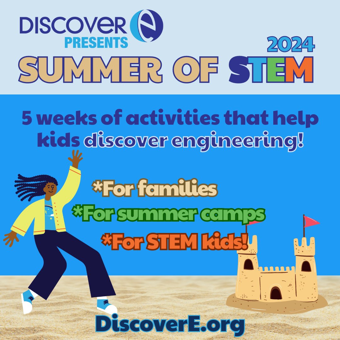 😎 The #SummerOfSTEM is almost here! 

From July 8-Aug 9 we have 5 weeks of engineering challenges, activities, and design thinking to keep kids on the STEM path all summer long! Best of all? It's ✨free✨!

Sign up now! ➡️ discovere.org/engineering-ac…

#summerofstem24