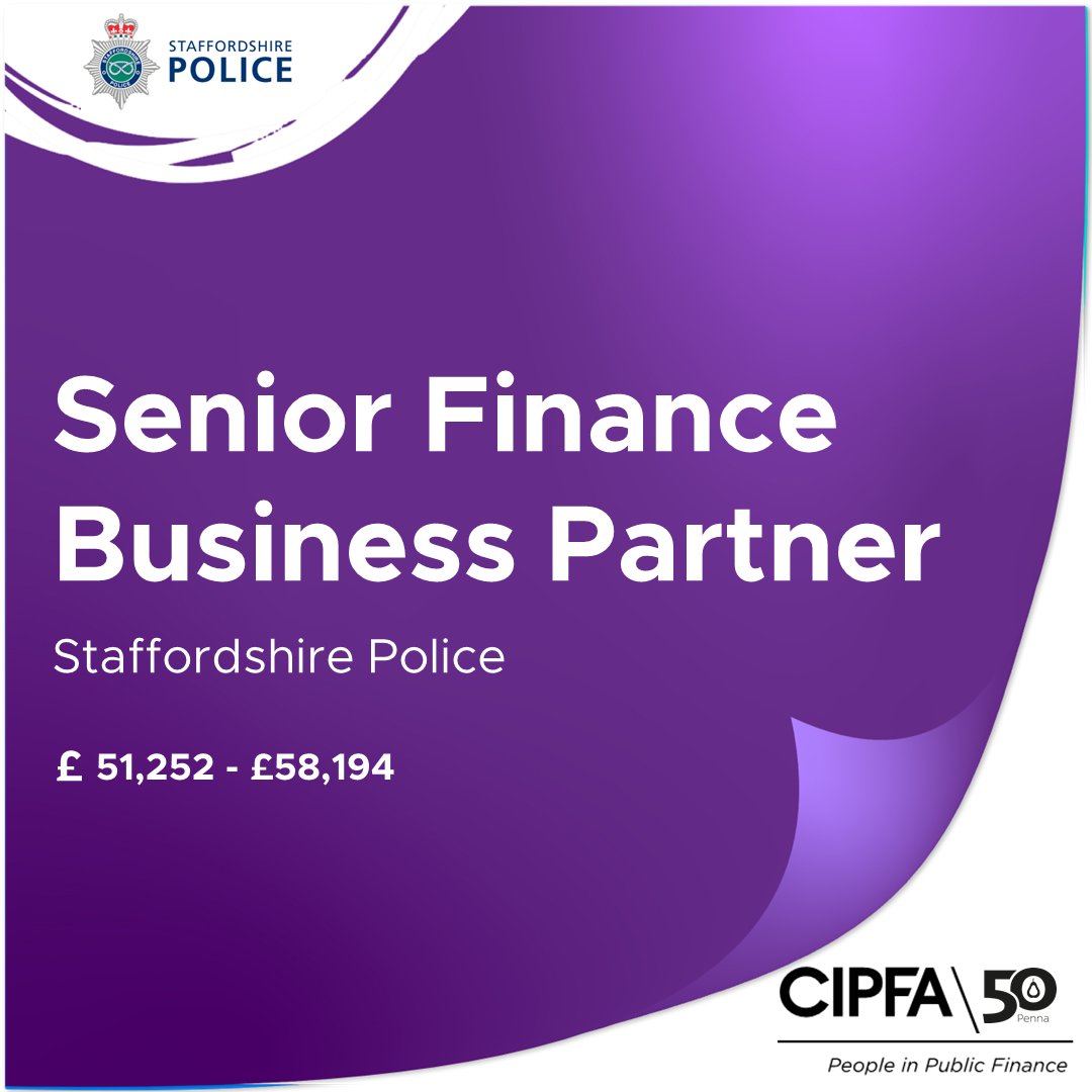 Exciting opportunity at <a href="/StaffsPolice/">Staffordshire Police</a>!
Join as Senior #Finance Business Partner to provide strategic financial support and leadership.

If you're confident in providing financial advice to enhance service delivery, learn more about this role >> sourcing.penna.com/clients/staffo…
<a href="/CIPFA/">@CIPFA</a>