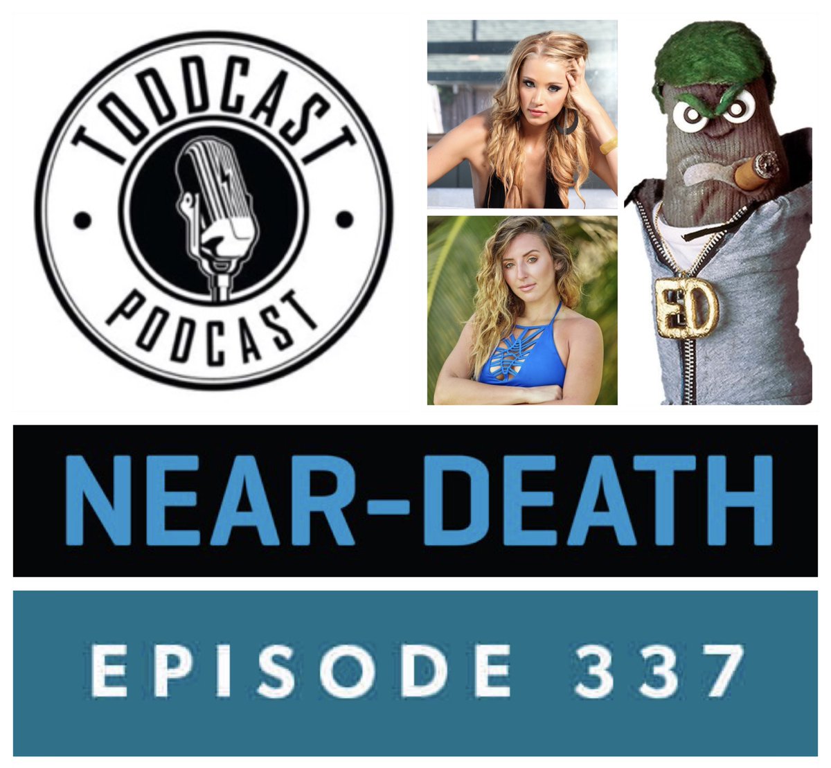 TODDCastPodcast's tweet photo. Hear #NearDeath stories from nine guests incl. #actress Kristen Renton, #MTV personality Camila Nakagawa &amp; #EdTheSock in #podcast 337! 

https://t.co/DOdX5KdTI1 https://t.co/4YGDZIQyt7