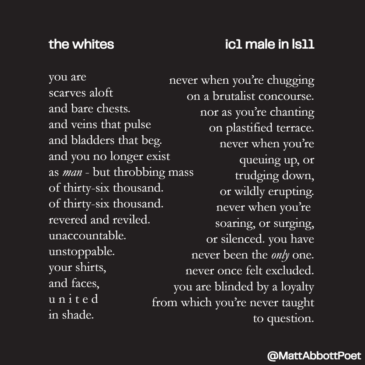 Matt Abbott | Poet tweet media