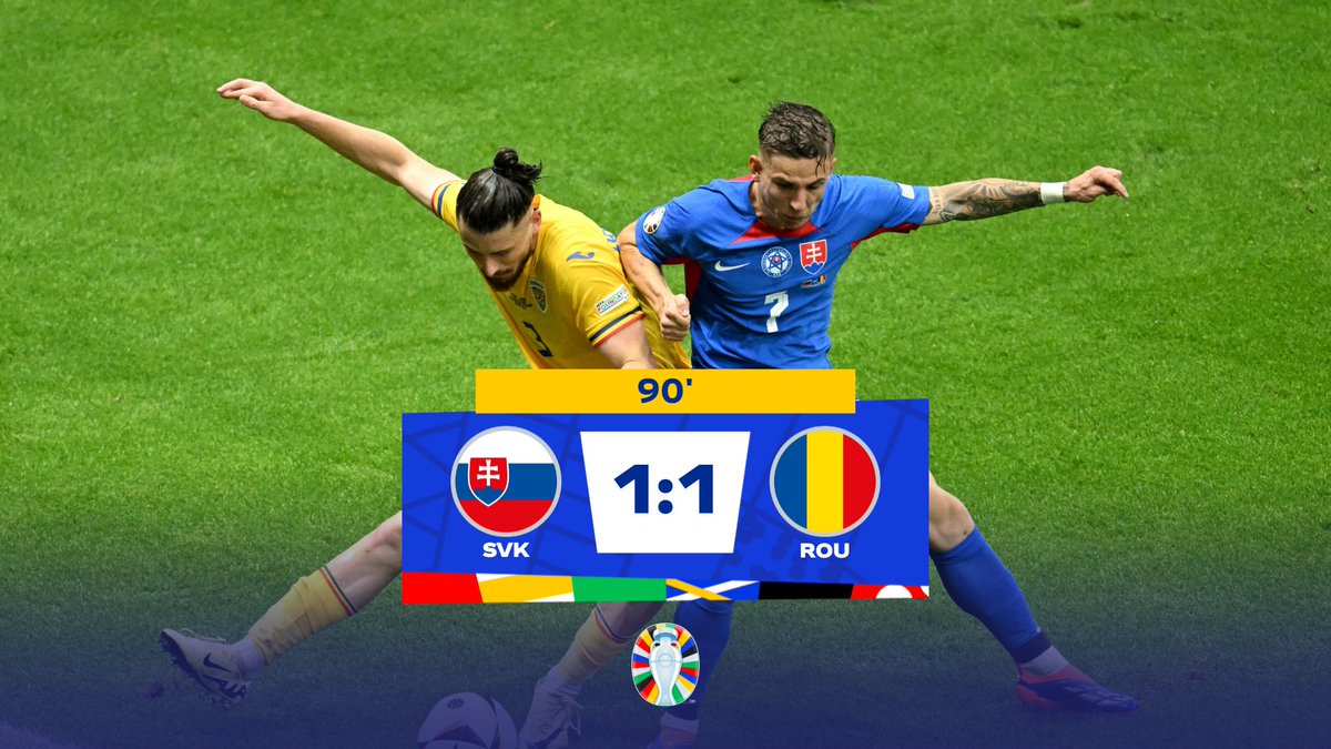 EURO2024DE's tweet image. 🔚 #SVKROU 1:1 🇸🇰🆚🇷🇴
👉 #SVK &amp;amp; #ROU = 1/8-Finale. ✅
🙌 Congrats, @sfzofficial &amp;amp; @hai_romania ! ⚽🎉

#EURO2024