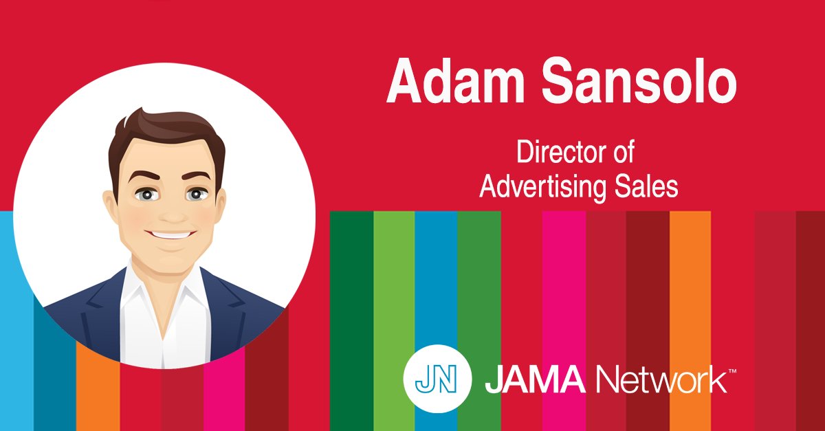 JAMACareerCtr's tweet photo. @JAMANetworkHSR is thrilled to announce Adam Sansolo as the new Dir of Advertising Sales for the JAMA Network.  His expertise in medical advertising leadership &amp; sales will play a critical role in our digital transformation and partnership growth! Welcome to the AMA &amp; JN Family! https://t.co/G9N9RNkfRZ