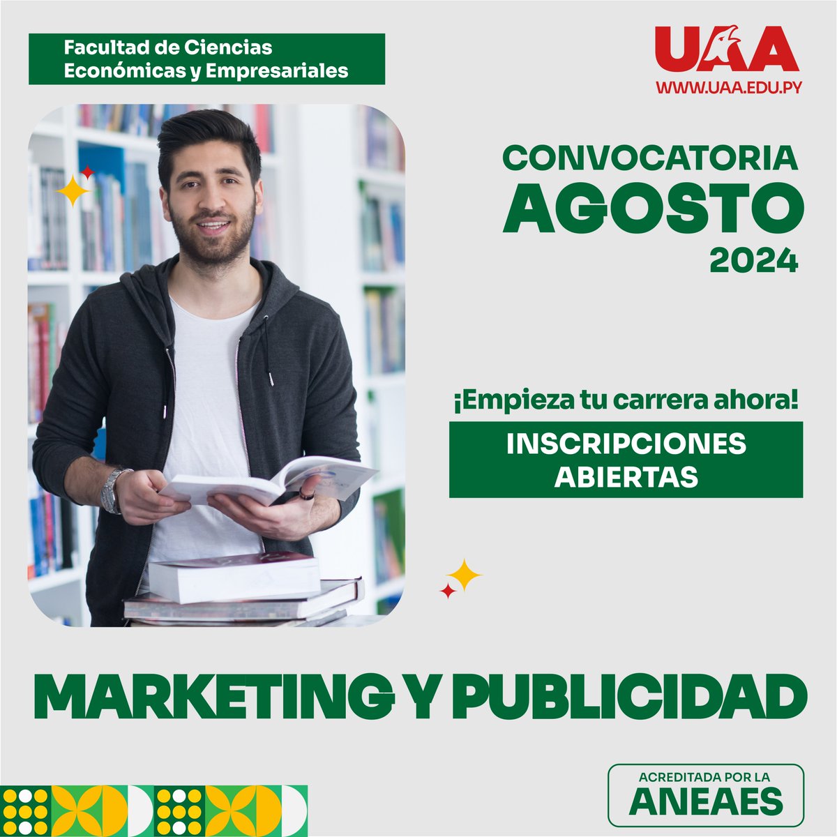 uaapy's tweet image. ¡Responde al llamado de tu vocación! 🖥️

Cursando la Licenciatura en Marketing y Publicidad aprenderás todo lo necesario para tu futuro como profesional.

Inscripciones abiertas vía web en uaa.edu.py 👨🏽‍💻 o a través de nuestra app 📱

#UAApy #OrgulloUAA