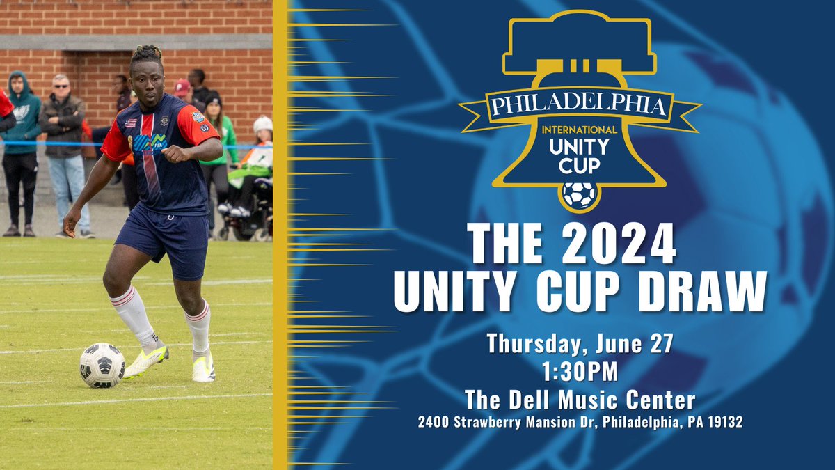 Join us tomorrow, June 27 at 1:30p for the 2024 <a href="/PHLUnityCup/">PHL Unity Cup</a>  Unity Cup Draw Event at the <a href="/DellMusicCenter/">Dell Music Center</a> !

We’ll be selecting this years groups for Philly’s tournament that celebrates the world’s game as we look to crown new champions!🌍⚽️🏟️