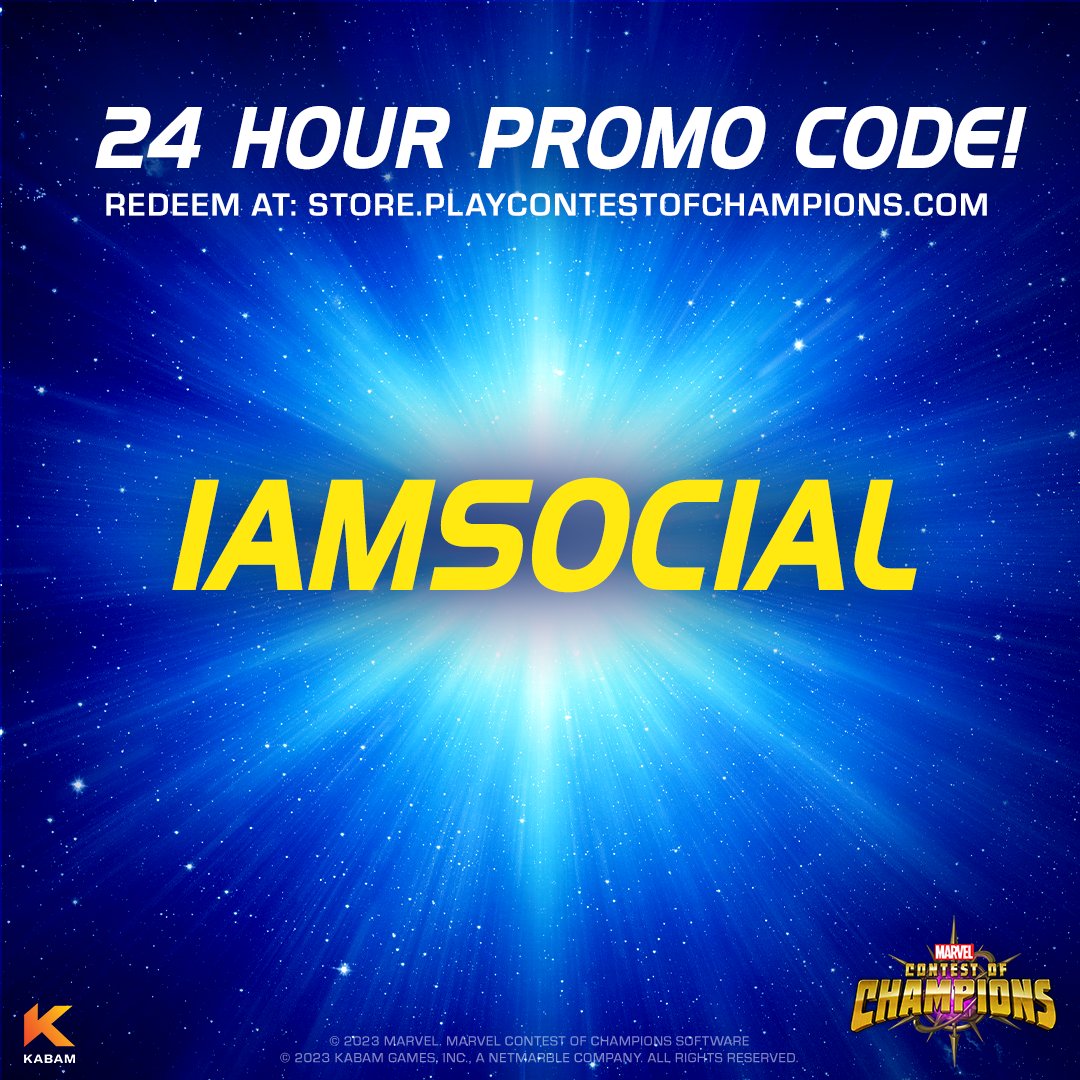 MarvelChampions's tweet photo. We have a little 🎁 for you.

For the next 24 hours, head over to the Summoner's Market and redeem the code: IAMSOCIAL

👉  https://t.co/r7sZv3e3Ns https://t.co/qiRaEK17Xp