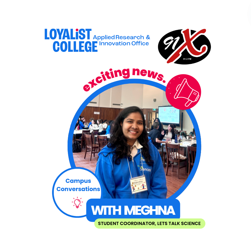 We're delighted to highlight Meghna, a Biotechnology student at <a href="/LoyalistCollege/">Loyalist College</a> and this summer’s student coordinator for the Let’s Talk Science program, in the latest episode of <a href="/91XFM/">91X</a>'s 'Campus Conversations'. Airing this Sunday at 11 am!

#LoyalistProud #LetsTalkScience