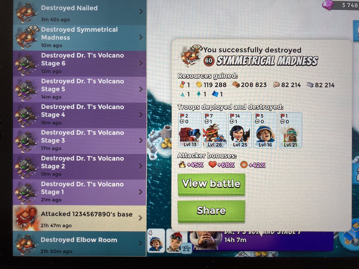 DevonshireDad's tweet photo. So @BoomBeach I think you have a bug with the “Unique Troops” mission since the last update seeing as not even deploying a single landing craft counts a win with Unique Troops now #fail https://t.co/IC4SJcTEBb