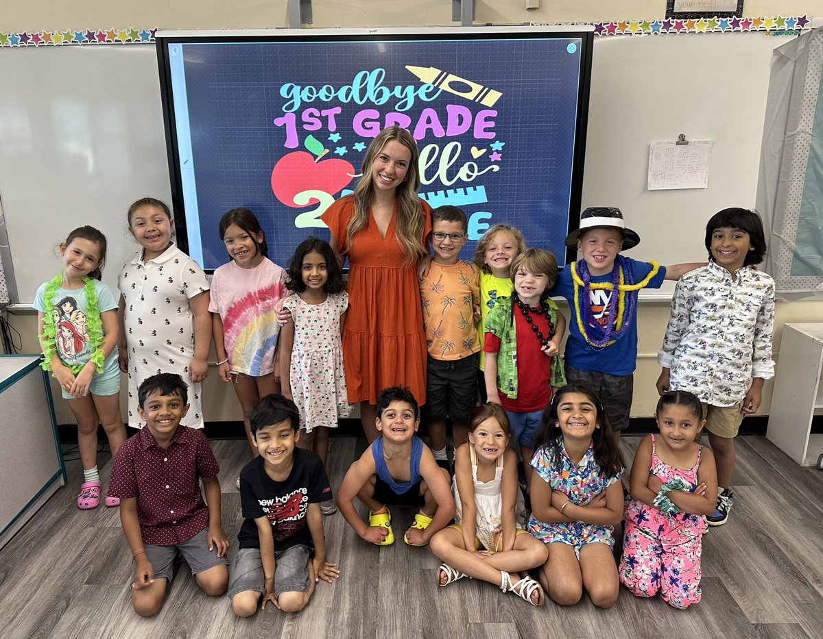 MsKFoley's tweet photo. How lucky am I to have something that makes saying goodbye so hard….To my first class, I am so proud of you! Each one of you will always have a special place in my heart. Be brave, be kind, and most importantly be yourself🥹♥️ 
2nd grade here they come! ✨ https://t.co/JmIjRhHdf7