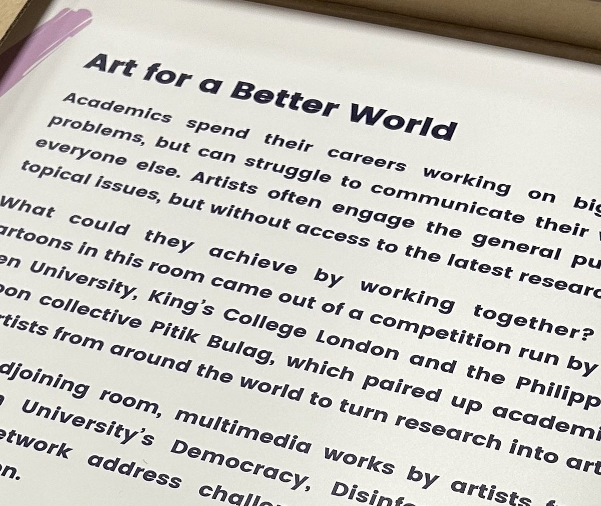 PreciousChatD's tweet photo. ⏱️Less than 24h until preview of ‘Art for a Better World’ at Kirkleatham Museum, organisers: @OU_FASS @warstudies @PitikBulagPH 

Talks from our network artists, BIG reveal of our cartoon collabs 

Watch this space 
@OUPolitics @MYBISA @BISA_EEES @VictoriaAHudson @paulftremlett https://t.co/KLTe5dtF48