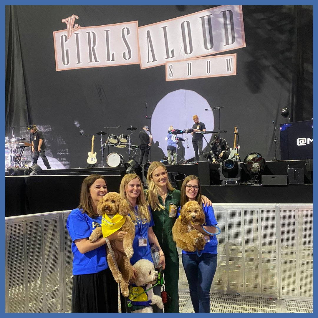 PetsAsTherapyUK's tweet photo. On our list this week, visiting global super stars @GirlsAloud:✅
It was wonderful to see so many faces light up as they walked through the doors to meet the dogs and volunteers.💛🐾
#PetsAsTherapy #EnrichingLives #TheGirlsAloudShow #TheO2 #UpAtTheO2 #O2 #London @Florrie @TheO2 https://t.co/tCBuJzrD8V