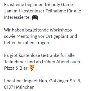 Hey, checkt das Event von Superteam Germany aus #Sponsored:

Game Jam Hackathon Munich 

Online Introduction Call für den globalen Hackathon (29.06., 15:00): lu.ma/v02nw6im 

1-tägiges Event in München (03.07., 14:00): lu.ma/xr0gsi7y