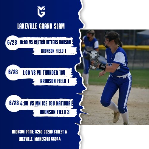 Another great weekend of softball coming up. I can’t wait to be back on the field playing the game I love. Here’s my schedule.