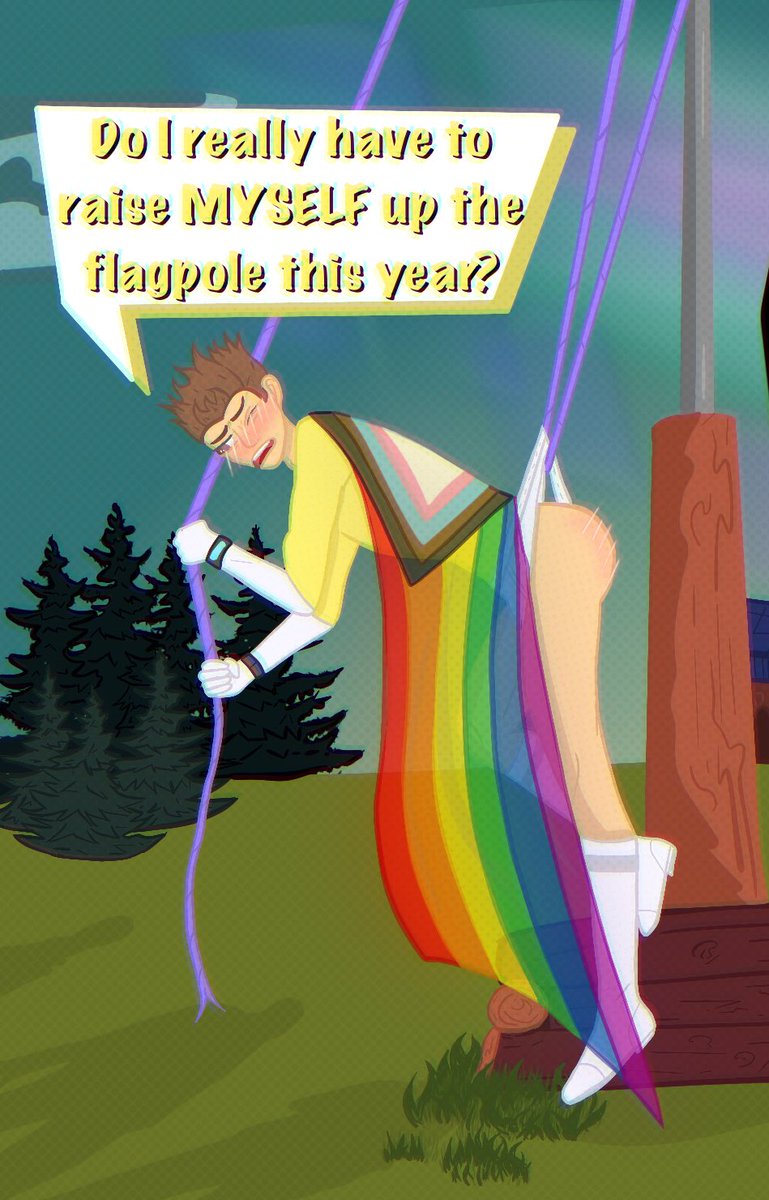 VillainCorpus's tweet photo. Happy Last Wedgie Wednesday of Pride Month!!!!!

Continuing his tradition of remaining atop the flagpole for all of June, as a living symbol of pride, @brief_shadow is performing the raising himself too!

(Full pic will be up on my patreon at the start of July) https://t.co/quw0QcBAqR