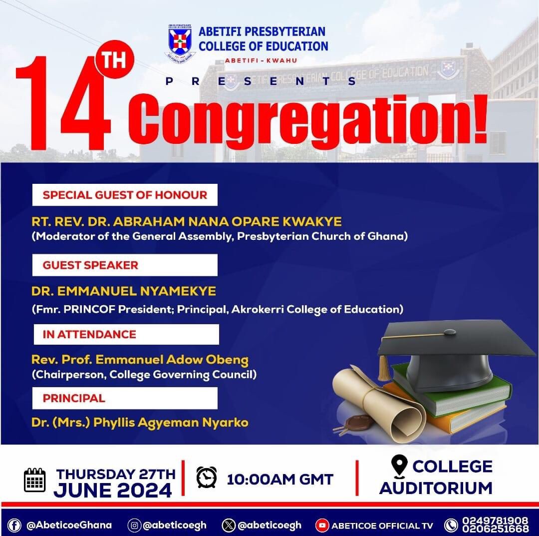 AsaaseAban_'s tweet photo. 14th Congregation at Abetifi Presbyterian College of Education. @AbeticoeGH ๐ต๐ #Abeticoe https://t.co/M7A17jc2Fg