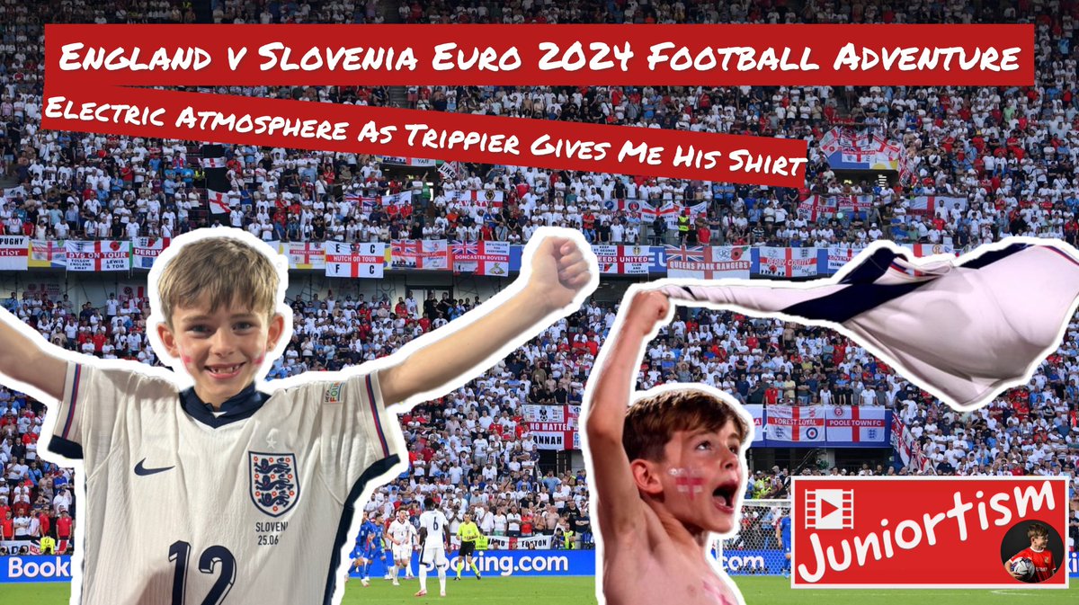 juniortism's tweet photo. England v Slovenia Euro 2024 Football Adventure

Special vlog as Trippier gives me his shirt at electric atmosphere of @England v @nzs_si

https://t.co/E6O1sx75KJ

Please like share &amp; subscribe

#England #Slovenia #SrceBije #ENGSVN #Euro2024
#Juniortism #ADHD #Autism #Autistic https://t.co/deKelcqj9Q