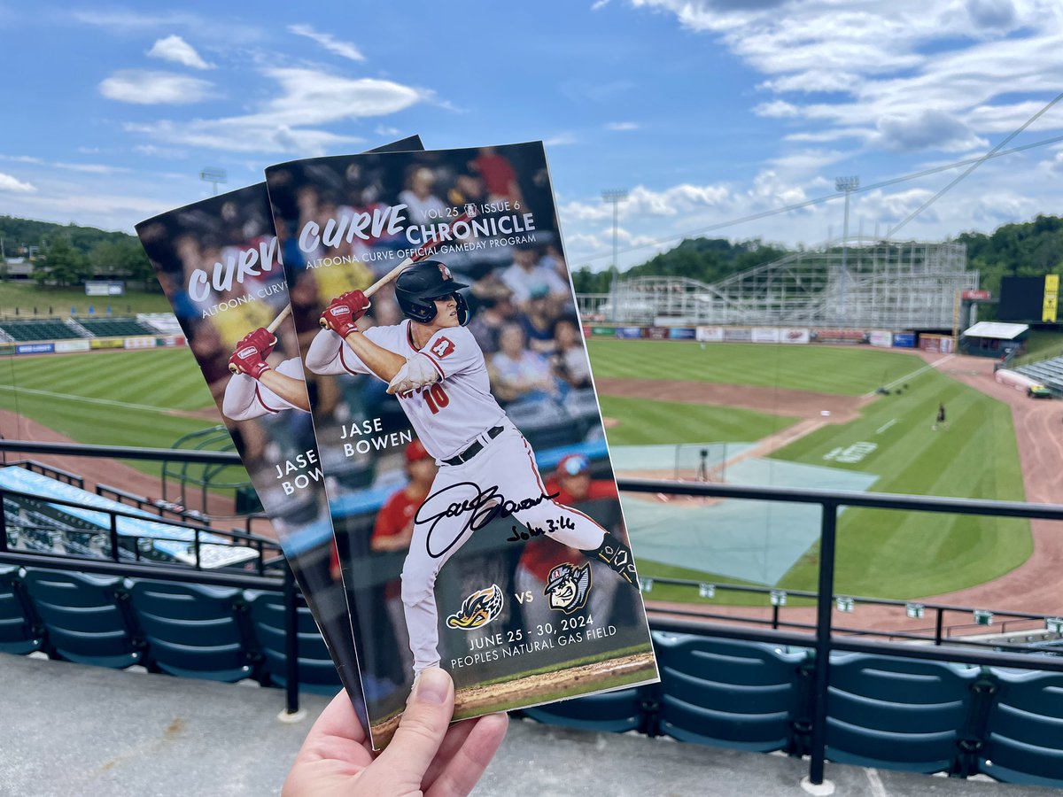 AltoonaCurve's tweet photo. REPOST THIS to be entered to win an autographed Jase Bowen program!

Two winners will be selected. https://t.co/Ss7tLr3WlS