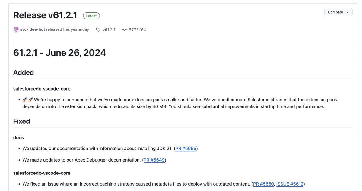 The new version of Salesforce Extensions for VSCode and Code Builder is out.

Big take way - It loads so much faster now with reduced bundle size. Install and let <a href="/heyitsnanya/">Ananya</a>  and team know your experience