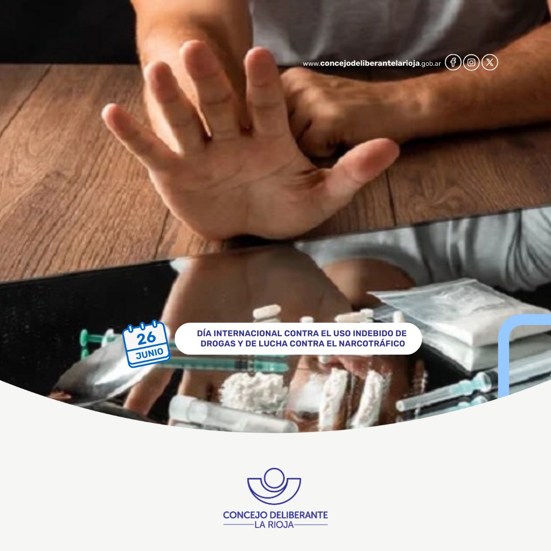 La Asamblea General decidió celebrar el 26 de junio el #DíaInternacionaldelaLuchacontraelUsoIndebidoyelTráficoIlícitodeDrogas para reforzar la actuación y la cooperación en alcanzar el objetivo de una sociedad internacional libre del consumo de drogas.