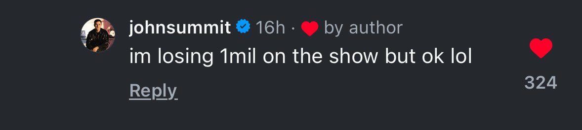 John summit is losing 1 million on his MSG show this Saturday, that’s wild🤯