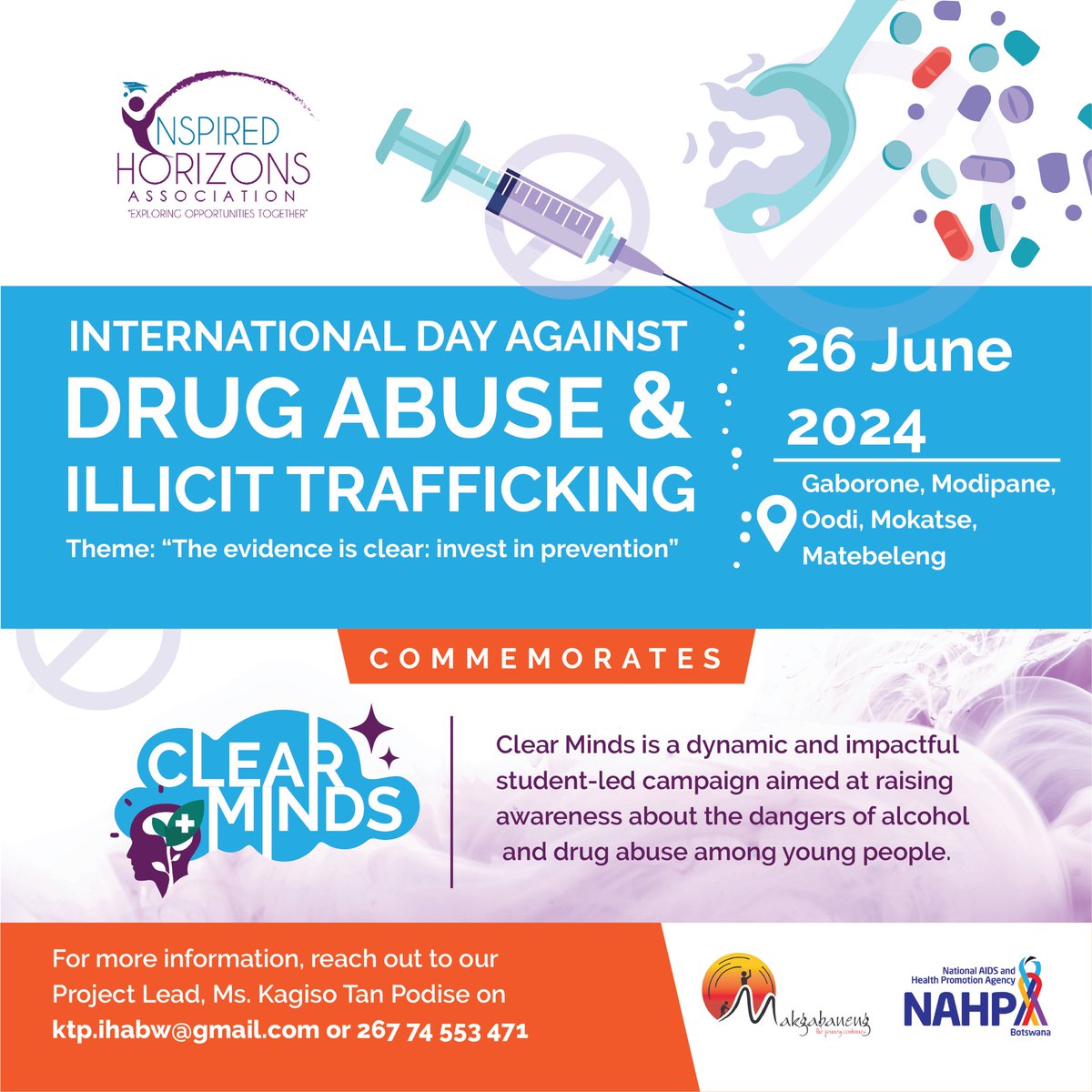 Commemorating International Day Against Drug Abuse and Illicit Trafficking.

Today, we stand united with the global community to reaffirm our commitment to fostering healthier, drug-free communities through our project, Clear Minds.

Reach out to set up a CM club in your school!