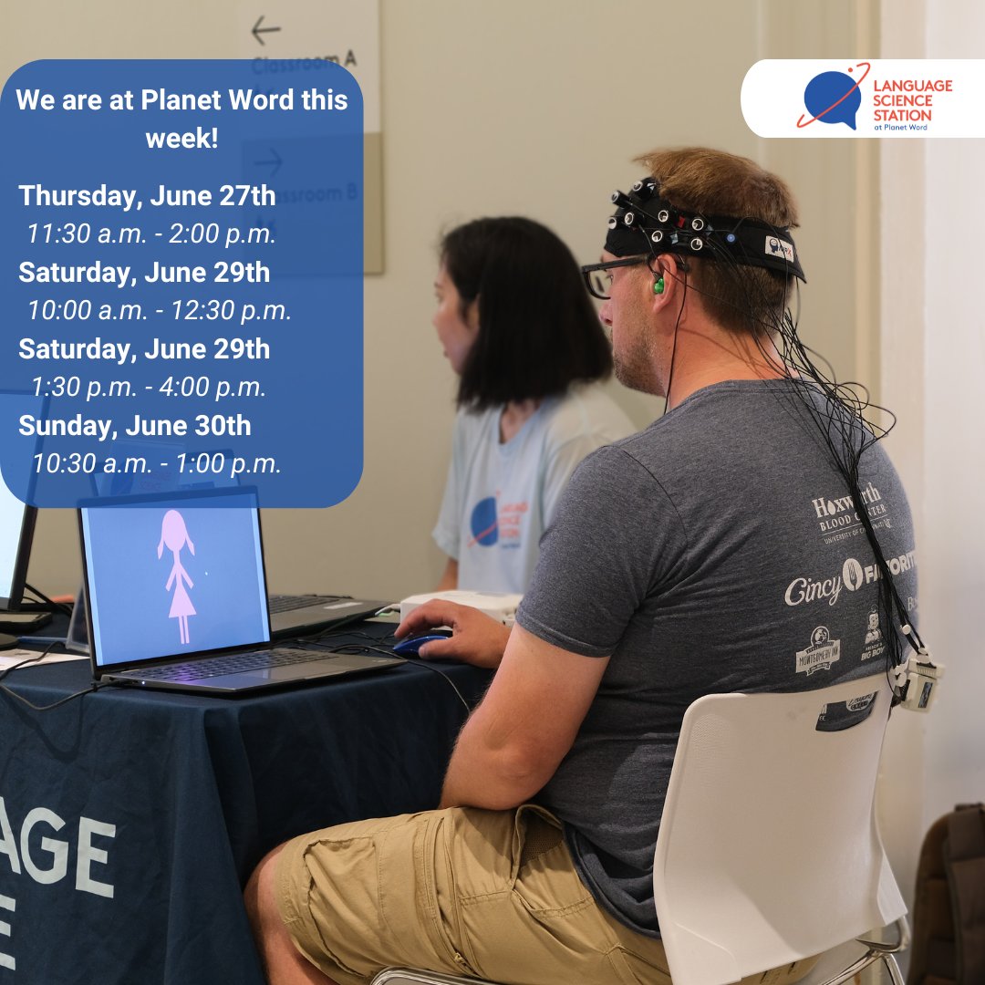 📢 This Week's Schedule at <a href="/PlanetWordDC/">Planet Word Museum</a>! 📅

Come find us this week on Thursday, Saturday and Sunday! We're excited to meet you and talk about language science!