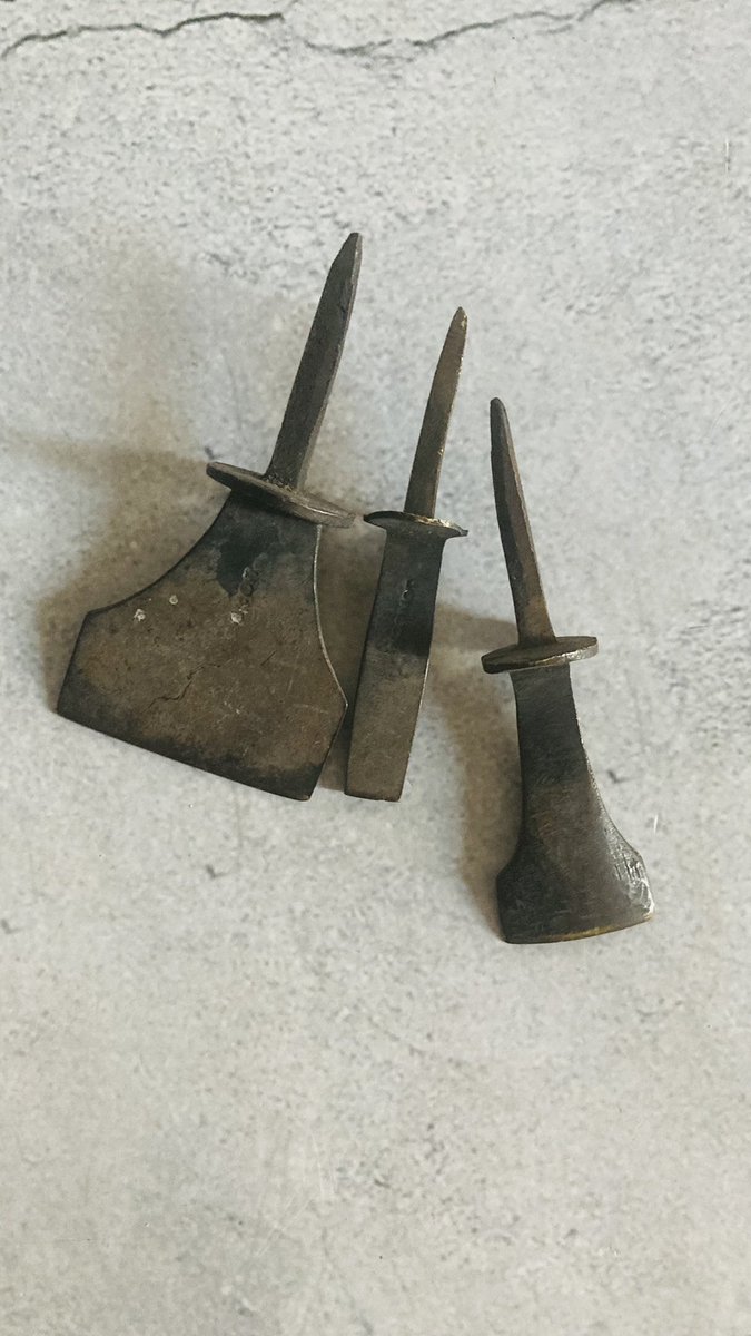 InfoAffair's tweet image. Some more Antique book binding tools. Decorative steel tools with missing wooden handles, but still full of character.?Marked High Holborn London. £20 set of 3. Looking for a creative home. Who wants them?
 #crafttools #antiquetools #bookbindingtool  #traditionaltools