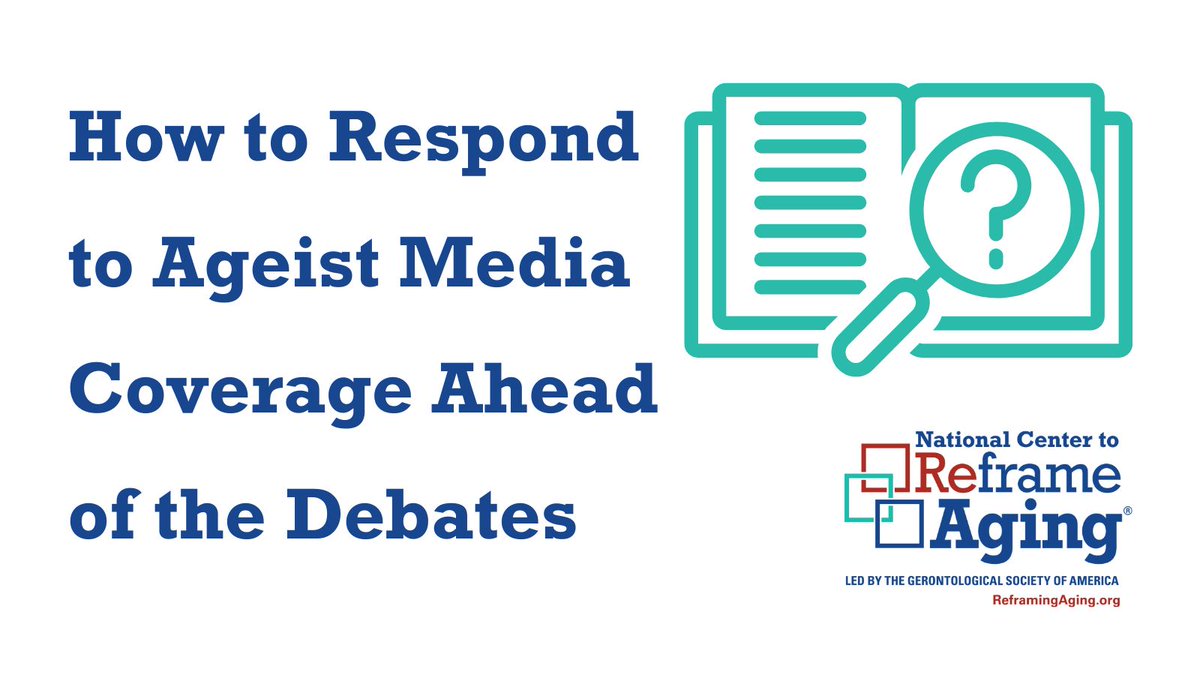 The first general #election debate will be this Thursday! The National Center to Reframe Aging has resources and tips to support you in addressing #ageism in the media coverage of the debate here: bit.ly/4c8LAXf #ReframeAging