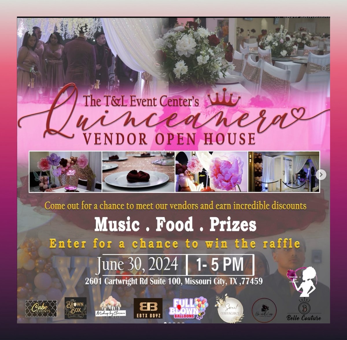Tending2U's tweet photo. 🚩🚩🚩Just Announced 🚩🚩🚩⁠
⁠
🚨Save the date and don’t be late! 🚨⁠
⁠
Join us at the @tl_event_center on June 30th for a vendor open house! 
⁠
📍 T&amp;L Event Center 2601 Cartwright Rd suite b, Missouri City, TX 77459⁠
🗓️ Sunday June 30th 2024⁠
⏰ from 1 pm until 5 pm⁠
⁠ https://t.co/dWHuyX7V61