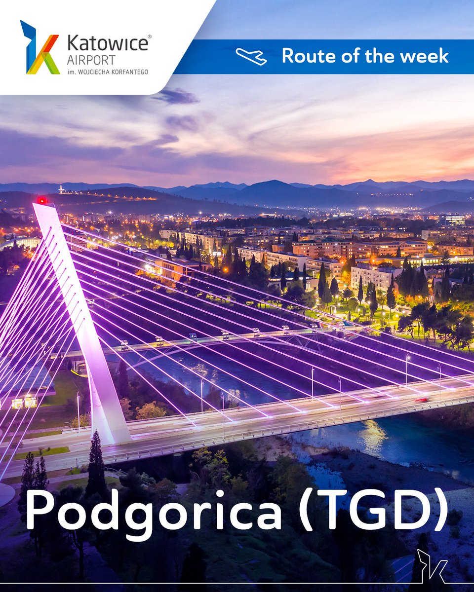 KatowiceAirport's tweet photo. ๐ #RouteOfTheWeek
๐ฒ๐ช In #Podgorica, rich culture and history are omnipresent. Visit the atmospheric old town, and marvel at the beautiful lakes and wondrous nature surrounding the city. See you there!
๐ซ Tickets ๐ https://t.co/EIuZ2SByy5
#flyKTW https://t.co/PdwgBJBxG0