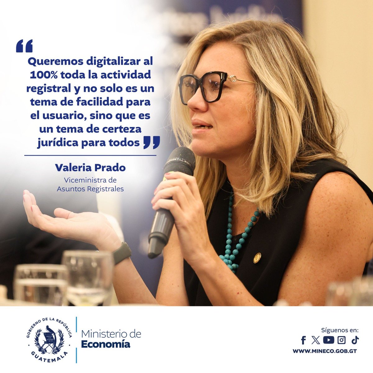 #MinecoGt en el tercer conversatorio #ENADE2024, enfatiza la importancia de la Digitalización del Estado para garantizar la certeza juridica a toda la población.
