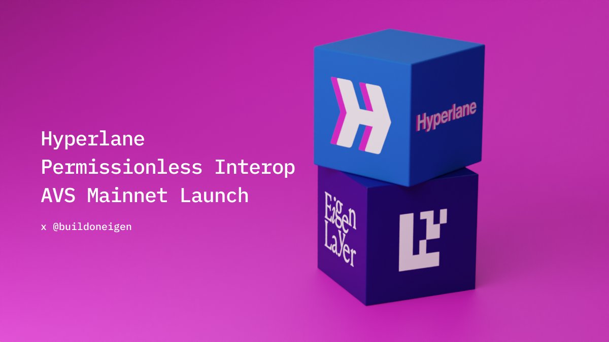 eigencloud's tweet image. Congrats @hyperlane on launching the restaked interop AVS on EigenLayer mainnet!