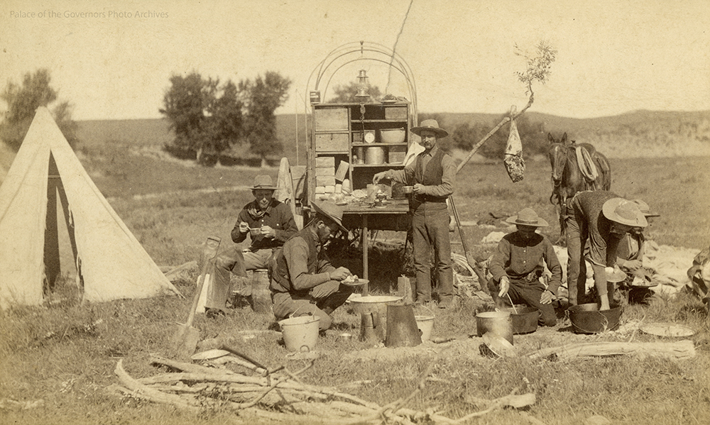 #Cowboys #eating #dinner, #NewMexico, 1884 - 1892?
Photographer: Dana B. Chase (POG 056991)