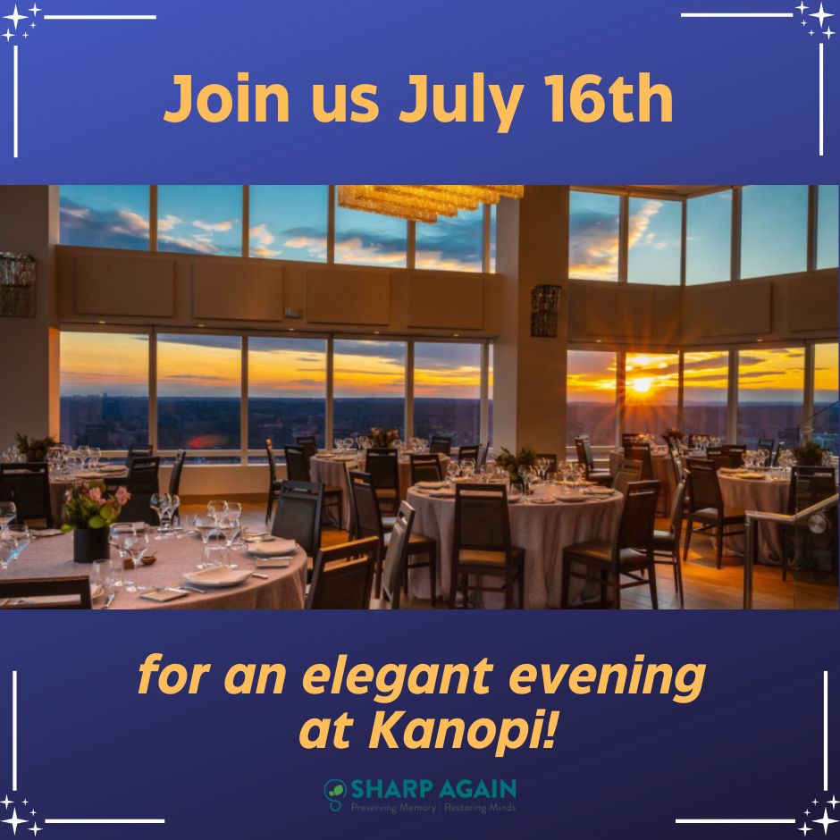 An elegant evening awaits you at Kanopi, a one-of-a-kind, exclusive location in White Plains, NY, tucked away in the clouds. Purchase your tickets today: sharpagain.org/join-us-for-an…

#sharpagain #endalz #brainhealth #summer